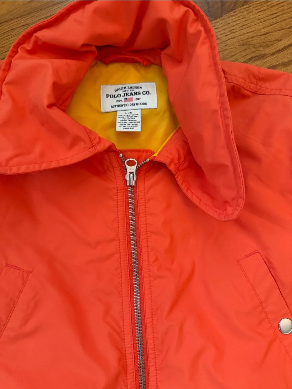 Ralph Lauren vintage Bright Orange Lightweight Zip Jacket